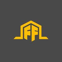 ff monogram eerste logo met zeshoek stijl ontwerp vector