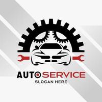 auto automotive logo ontwerp in creatief abstract stijl met motor uitrusting element en moersleutel. snel en snelheid logo sjabloon vector. automotive logo premie illustratie vector