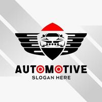 auto automotive logo ontwerp in creatief abstract stijl met Vleugels elementen. snel en snelheid logo sjabloon vector. automotive logo premie illustratie vector
