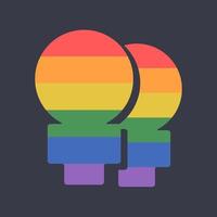 lgbt icoon geïsoleerd Aan zwart achtergrond. lgbt gemeenschap. menselijk rechten concept. vector vlak illustratie voor poster, kaart, banier