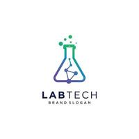 laboratorium logo ontwerp vector met technologie concept