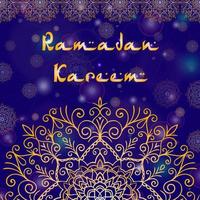 groet kaart ontwerp met tekst Ramadan kareem voor moslim festival vector