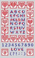 liefde alfabet en getallen in de etnisch stijl vector
