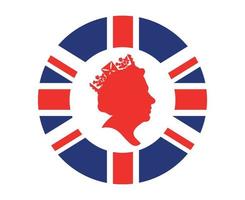 koningin Elizabeth gezicht wit en rood Brits Verenigde koninkrijk vlag nationaal Europa embleem icoon vector illustratie abstract ontwerp element