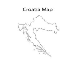 Kroatië kaart schets vector illustratie in wit achtergrond