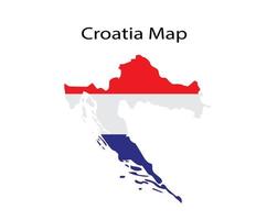 Kroatië kaart vector illustratie in nationaal vlag achtergrond