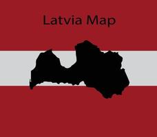 Letland kaart vector illustratie in nationaal vlag achtergrond