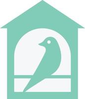 vogel huis silhouet icoon illustratie logo ontwerp vector