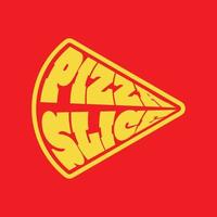 pizza silhouet vorm belettering logo vector ontwerp