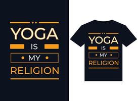 yoga is mijn religie illustratie voor drukklare t-shirts ontwerp vector