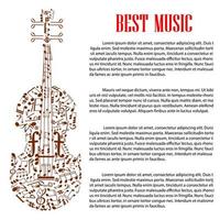viool met musical aantekeningen voor kunsten sjabloon ontwerp vector
