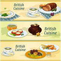 Brits keuken traditioneel gerechten voor menu ontwerp vector