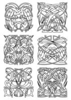 reiger, ooievaar en kraan keltisch ornamenten vector