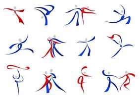 modern dansers pictogrammen en symbolen vector