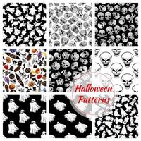 halloween naadloos decoratie patronen reeks vector