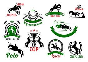 ruiter of paard racing sport pictogrammen vector