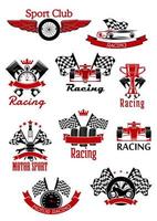 motorsport, racing en rally pictogrammen vector