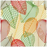 schets herfst- bladeren naadloos patroon vector