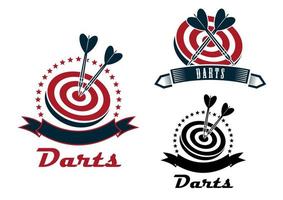 darts sport emblemen of symbolen vector