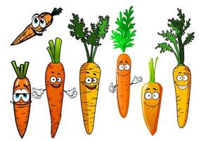 tekenfilm geïsoleerd oranje wortel groenten vector