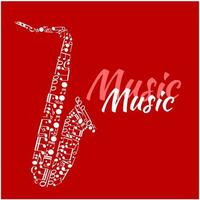 saxofoon gemaakt omhoog van musical aantekeningen vector