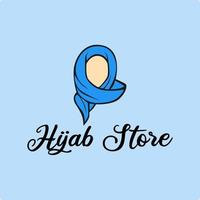 muslimah hijab of hoofddoek logo ontwerp vector