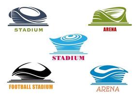 modern sport stadions en arena's abstract pictogrammen vector