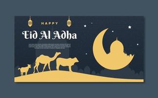 gelukkig eid al adha banier ontwerp vector