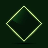 gloeiend groen neon diamantframe vector