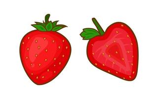 aardbei fruit plak vector illustratie