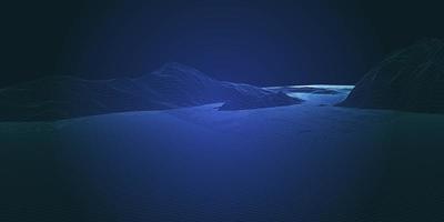 blauw gloeiend futuristisch draadframe landschap vector