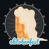 geïsoleerd bier glas met schuim gekleurde oktoberfeest poster vector illustratie