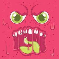 gekleurde rood boos monster avatar achtergrond vector illustratie