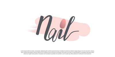 nagel logo ontwerp concept voor schoonheid met creatief element stijl vector