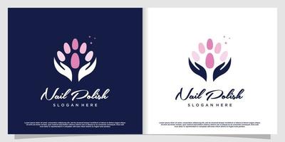 schoonheid nagel logo ontwerp vector met creatief uniek stijl premie vector