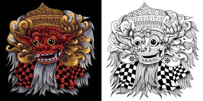 barong cultuur masker vector illustratie