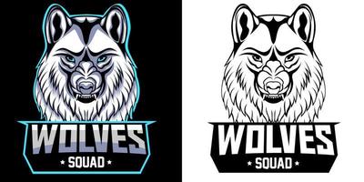 wolf hoofd esport logo mascotte ontwerp vector