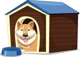 hond in een huis tekenfilm stijl vector