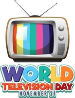 wereld televisie dag logo ontwerp vector