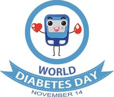 wereld diabetes dag doopvont logo ontwerp vector