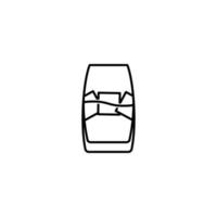 uitstraling koeler of bier glas icoon met ijs kubus Aan wit achtergrond. gemakkelijk, lijn, silhouet en schoon stijl. zwart en wit. geschikt voor symbool, teken, icoon of logo vector