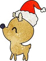 kerst getextureerde cartoon van kawaii herten vector