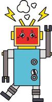 leuke cartoon robot storing vector