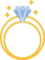 diamant ring vlak icoon vector