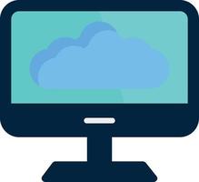 platte pictogram voor cloud computing vector