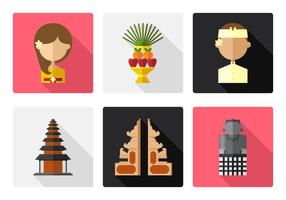 Vector bali pictogram set