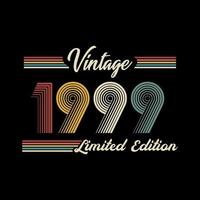 1999 wijnoogst retro beperkt editie t overhemd ontwerp vector
