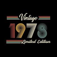 1978 wijnoogst retro beperkt editie t overhemd ontwerp vector