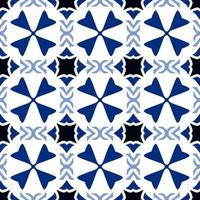 donker blauw naadloos patroon met tribal vorm geven aan. patroon ontworpen in ikat, azteeks, marokkaans, Thais, luxe Arabisch stijl. ideaal voor kleding stof kledingstuk, keramiek, behang. vector illustratie.