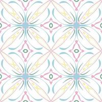 pastel kleur naadloos patroon met tribal vorm geven aan. patroon ontworpen in ikat, azteeks, marokkaans, Thais, luxe Arabisch stijl. ideaal voor kleding stof kledingstuk, keramiek, behang. vector illustratie.